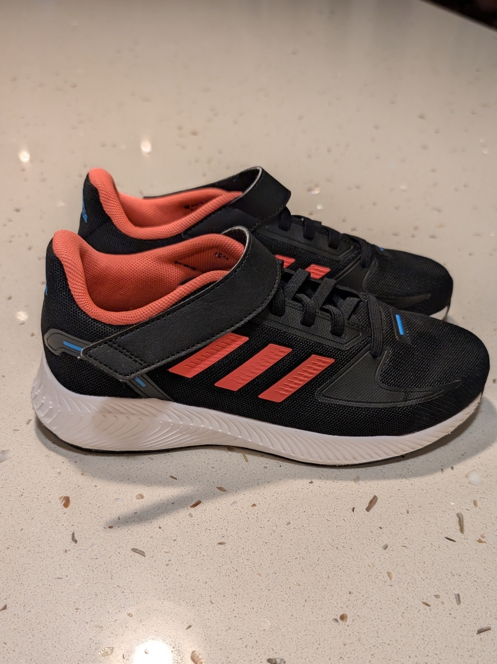 Adidas Girl's Sneakers Black and Coral Size 2